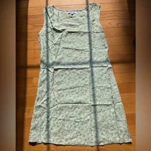 Vintage Blue Sky Flowy Floral Stitch Dress